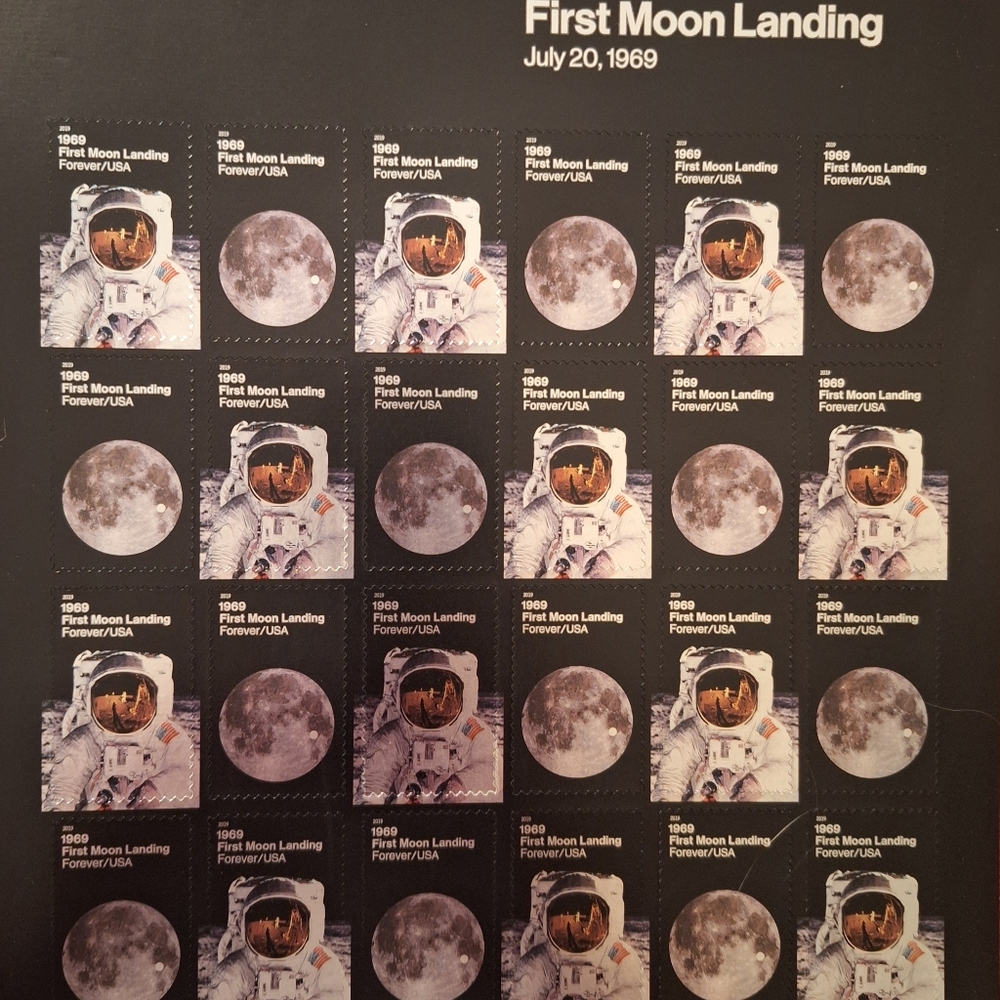 Forever Postage Stamps First Moon Landing Forever Stamps 24  July 20, 1969 USPS